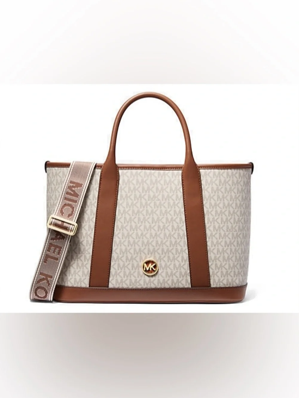 MICHAEL KORS NWT LUISA MEDIUM SIGNATURE LOGO SATCHEL Style #30R4G99S2V